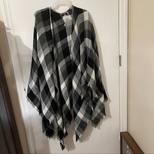 Chotties Black and White Checked Poncho/ Wrap One Size